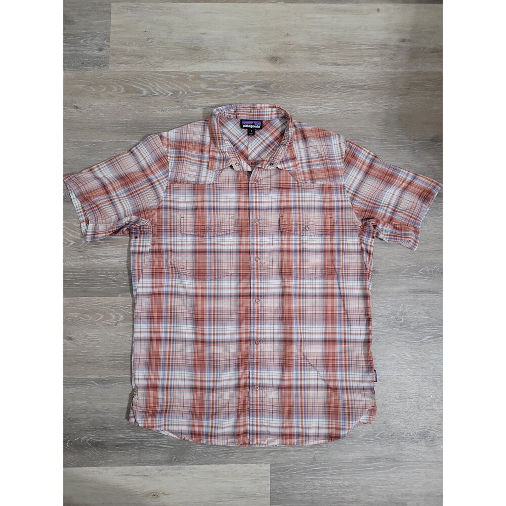 Patagonia Mens Camp BBQ Shirt Plaid Gorpcore Streetwear Medium Orange Camping